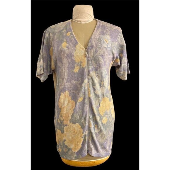 Gabriella T Linen Blend Full Zip Maximalist Cardigan Sz. S.  Made in Italy. - Picture 2 of 12